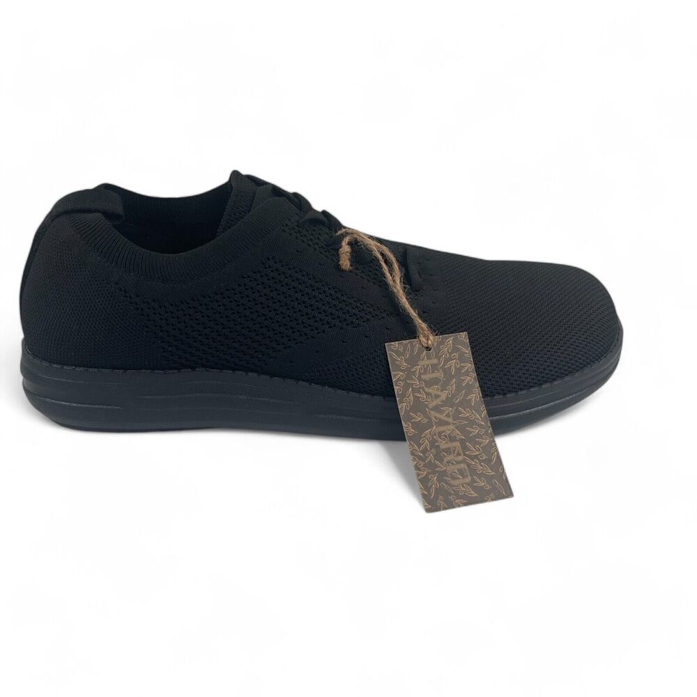 Itazero Black Men 12W Oxford Walking Shoes Arch Support Plantar Fasciitis Ortho